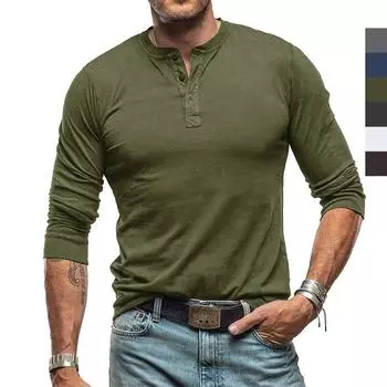 Мужская повседневная рубашка на пуговицах с длинным рукавом, хлопковые дышащие футболки со свободной талией на 3 пуговицах для мужчин, однотонные, легкие, мягкие, удобные, пуловеры, топ S темно-серого