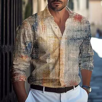 Мужская повседневная рубашка с длинным рукавом весна-осень с простым принтом и универсальным трендом свободные рубашки для мужчин S