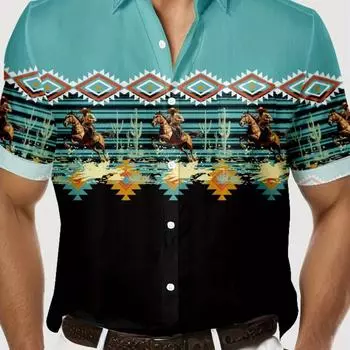 Мужская повседневная рубашка с коротким рукавом, полностью напечатанная на 3D-принтереE 2XL