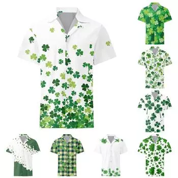 Мужская повседневная рубашка с короткими рукавами и однобортным лацканом XXXL винный