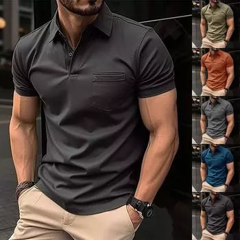 Мужская повседневная рубашка с нагрудным карманом, мужская спортивная рубашка L армия зеленый