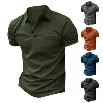 Мужская повседневная рубашка с нагрудным карманом, мужская спортивная рубашка XXL