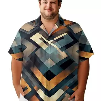 Мужская повседневная рубашка с принтом, уличная одежда в стиле хип-хоп, свободная и удобная мода с короткими рукавами для лета и осени. S