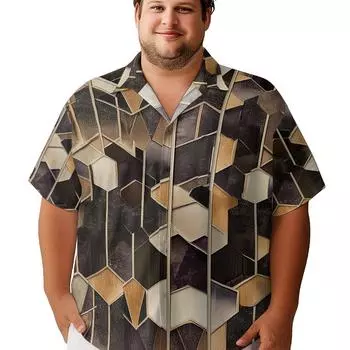 Мужская повседневная рубашка с рождественским принтом, уличная одежда в стиле хип-хоп, свободная летняя рубашка с короткими рукавами S