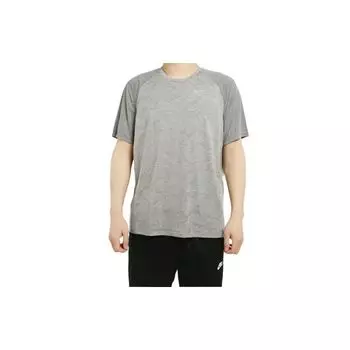 Мужская повседневная спортивная футболка с короткими рукавами Nike Colorblock, серая AT3928-056 XXL