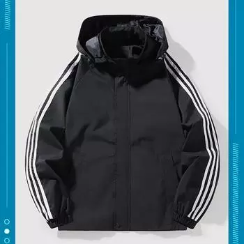 Мужская повседневная спортивная куртка High Street в полоску в стиле пэчворк, модная спортивная куртка M синий