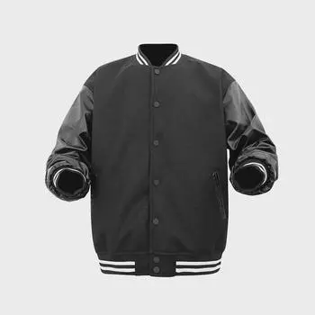 Мужская повседневная спортивная куртка с воротником-бейсболкой 2024 года Extra Large чёрный/хаки