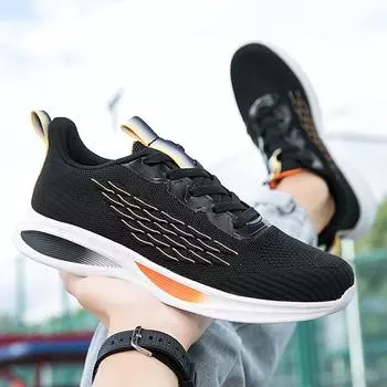 Мужская повседневная спортивная обувь для бега на открытом воздухе с дышащей сеткой, черная мягкая подошва, эластичные кроссовки для бега, белые повседневные кроссовки с плоской подошвой 38