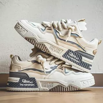 Мужская повседневная спортивная обувь, дышащая сетка, модные кроссовки на шнуровке, прогулочные повседневные кроссовки, тренировочная обувь для бега 39 бежевый