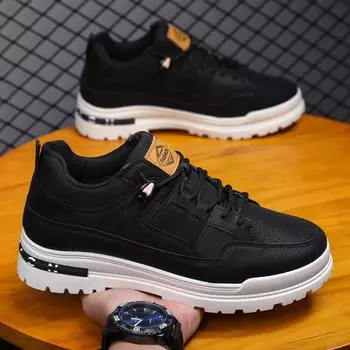 Мужская повседневная спортивная обувь Модная обувь на толстой подошве 45 чёрный