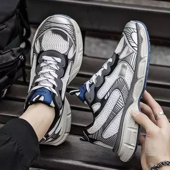 Мужская повседневная спортивная обувь, мужские модные брендовые кроссовки, дышащие мужские осенние новые сетчатые кроссовки, мужские, большого размера 44, обувь 39