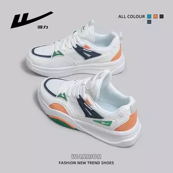 Мужская повседневная спортивная обувь WARRIOR. Универсальные туфли на платформе с низким верхом. Обувь в стиле ретро. 39 чёрный