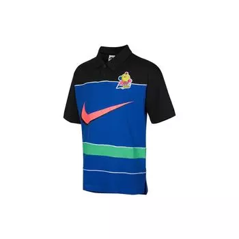 Мужская повседневная спортивная рубашка с короткими рукавами Nike Color-Block, синие топы DM7918-480 L