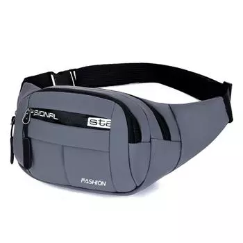 Мужская повседневная спортивная сумка с небольшой талией из кожи и водонепроницаемого материала, цена со скидкой, трендовая легкая мини-сумка через плечо (20cm<Max Length<30cm) чёрный