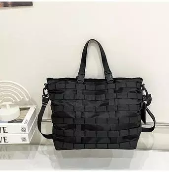 Мужская повседневная сумка через плечо большой вместимости, модный плечевой рюкзак, сумочка, дорожная сумка-тоут, спортивная фитнес-сумка чёрный