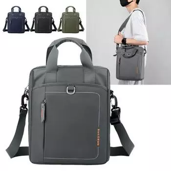 Мужская повседневная сумка через плечо из нейлона, сумка для ноутбука, большая сумка-мессенджер, водонепроницаемая деловая сумка через плечо для серый