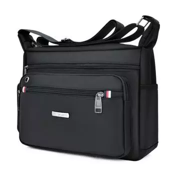 Мужская повседневная сумка через плечо из ткани Оксфорд, дорожная универсальная легкая сумка через плечо чёрный