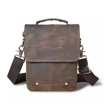 Мужская повседневная сумка из натуральной кожи для планшета, модная сумка через плечо через плечо