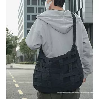 Мужская повседневная сумка-мессенджер через плечо: Большая вместимость, новый стиль, студенческая сумка через плечо для поездок на работу синий