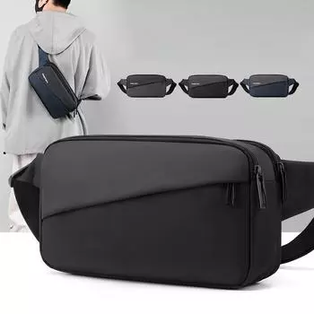 Мужская повседневная сумка-мессенджер через плечо: Модная, простая сумка через плечо и на грудь для бизнеса и моды. чёрный