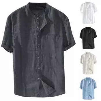 Мужская повседневная свободная модная летняя пляжная быстросохнущая рубашка с короткими рукавами