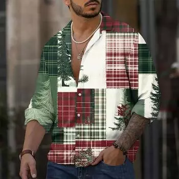 Мужская повседневная свободная рубашка с длинными рукавами, модная рубашка с лацканами, топ L армия зеленый