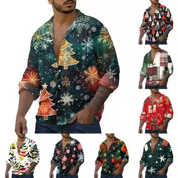 Мужская повседневная свободная рубашка с длинными рукавами, модная рубашка с лацканами, топ L армия зеленый