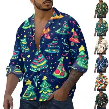 Мужская повседневная свободная рубашка с длинными рукавами, модная рубашка с лацканами, топ XXXXXL красный