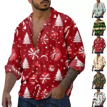 Мужская повседневная свободная рубашка с длинными рукавами, модная рубашка с лацканами, топ M бежевый