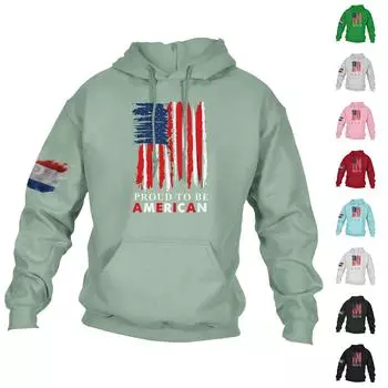 Мужская повседневная свободная толстовка с капюшоном и длинным рукавом с принтом и карманами XXL зелёный