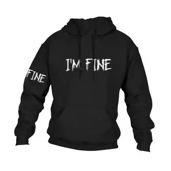 Мужская повседневная свободная толстовка с капюшоном и длинным рукавом с карманом и принтом на Хэллоуин XXL чёрный