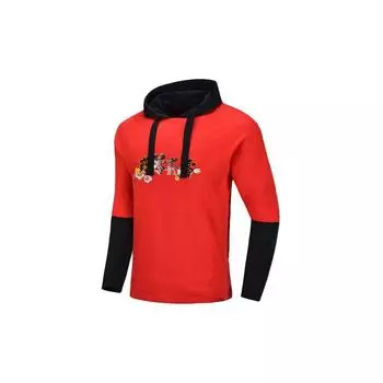 Мужская повседневная свободная толстовка с капюшоном Li-Ning X Disney, красный AWDQ133-2 L