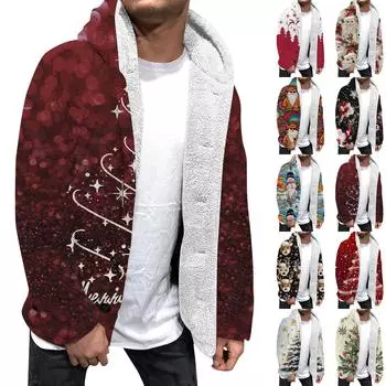 Мужская повседневная теплая универсальная утолщенная плюшевая клетчатая куртка L бежевый