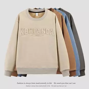 Мужская повседневная толстовка на весну и осень, мужская модная брендовая модная толстовка с тиснеными буквами, молодежная толстовка с круглым вырезом для мужчин M