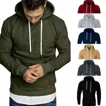 Мужская повседневная толстовка с длинным рукавом, осень-зима, толстовки, блузка, спортивные костюмы L хаки