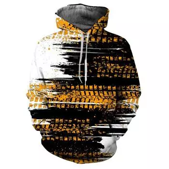 Мужская повседневная толстовка с капюшоном с пигментной росписью, модная толстовка с капюшоном с 3D-принтом, пуловер с длинными рукавами, модная персонализированная осенняя толстовка S