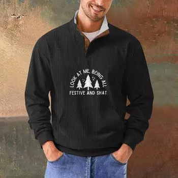 Мужская повседневная толстовка в стиле ретро с градиентным принтом L чёрный