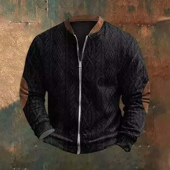 Мужская повседневная толстовка в стиле ретро с градиентным принтом L чёрный