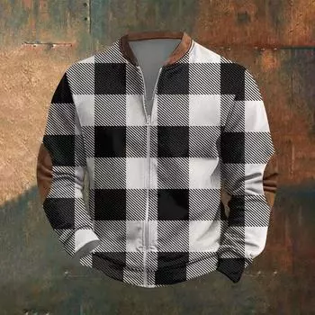 Мужская повседневная толстовка в стиле ретро с градиентным принтом L чёрный