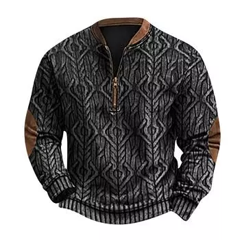 Мужская повседневная толстовка в стиле ретро с градиентным принтом L чёрный