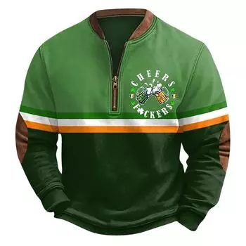 Мужская повседневная толстовка в стиле ретро с градиентным принтом L армия зеленый