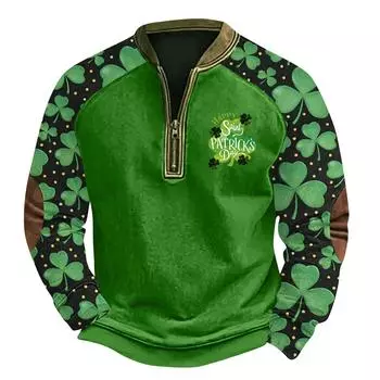 Мужская повседневная толстовка в стиле ретро с градиентным принтом L армия зеленый