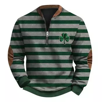 Мужская повседневная толстовка в стиле ретро с градиентным принтом L армия зеленый