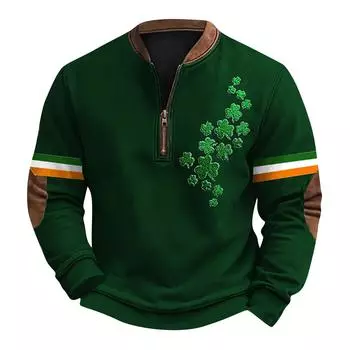 Мужская повседневная толстовка в стиле ретро с градиентным принтом L армия зеленый