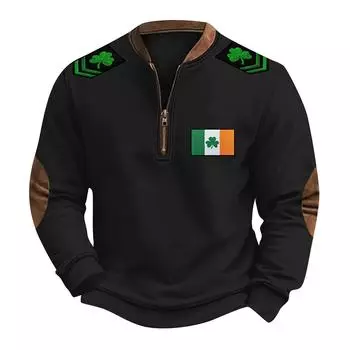 Мужская повседневная толстовка в стиле ретро с градиентным принтом L чёрный