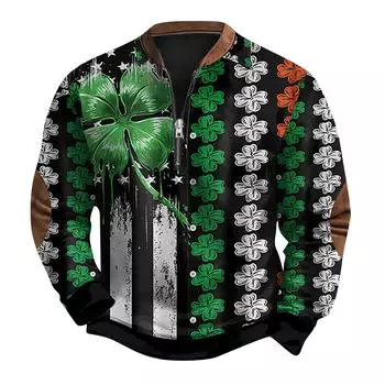 Мужская повседневная толстовка в стиле ретро с градиентным принтом L армия зеленый