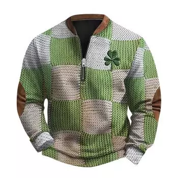 Мужская повседневная толстовка в стиле ретро с градиентным принтом L армия зеленый