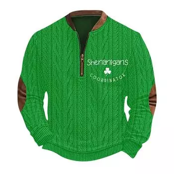 Мужская повседневная толстовка в стиле ретро с градиентным принтом L армия зеленый