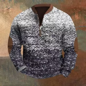 Мужская повседневная толстовка в стиле ретро с градиентным принтом M