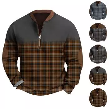 Мужская повседневная толстовка в стиле ретро с градиентным принтом L синий